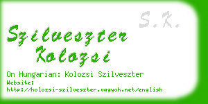 szilveszter kolozsi business card